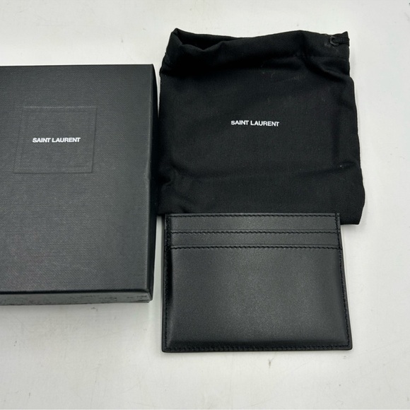 Saint Laurent Paris credit card case in smooth black leather made in Italy NWT - Picture 8 of 8